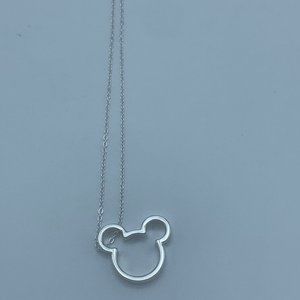 Mouse Ear Necklace Silver